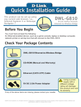 D-Link AirPlus XtremeG Ethernet-to-Wireless Bridge DWL-G810 Manual de usuario