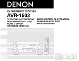 Denon AVR 1603 - AV Receiver Manual de usuario