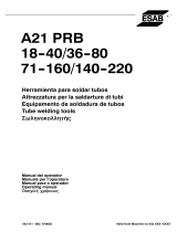 ESAB PRB 18-40, PRB 36-80, PRB 71-160, PRB 140-220 - A21 PRB 18-40, A21 PRB 36-80, A21 PRB 71-160, A21 PRB 140-220 Manual de usuario