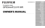 Fujifilm GF63mmF2.8 R WR Lens Manual de usuario