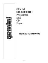 Gemini CD Player CD-9500 Manual de usuario