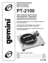 Gemini Turntable PT 2100 Manual de usuario