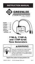 Greenlee 77MG, 77HP-G, 77HP-G/6A Tone Generator Manual de usuario