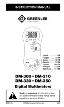 Greenlee DM-300, DM-310, DM-330, DM-350 DMMs (Europe) El manual del propietario