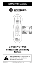 Greenlee GT-65e, GT-95e Voltage, Cont Testers (Europe) Manual de usuario