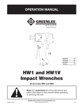 Greenlee HW1, HW1V Impact Wrench Operation S/C BBA, BBB Manual de usuario