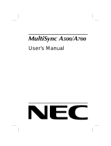 NEC MultiSync® A700 Manual de usuario