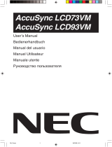 NEC AccuSync LCD93VM Manual de usuario