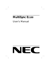 NEC MultiSync® E1100 Manual de usuario