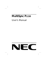 NEC MULTISYNC P1150 Manual de usuario