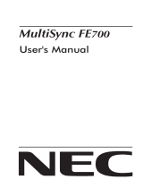 NEC MultiSync® FE700 El manual del propietario