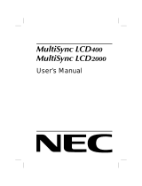NEC MultiSync® LCD2000 Manual de usuario