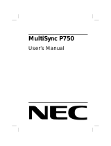 NEC MultiSync® P750 El manual del propietario
