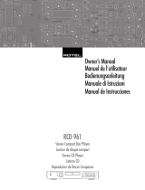 Rotel CD Player RCD-961 Manual de usuario