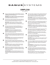 Sanus Systems VISIONMOUNT FLAT PANEL WALL MOUNT-VMPL250 Manual de usuario