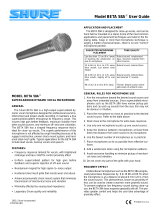 Shure Beta 58 A Stativ+Kabel Bundle Manual de usuario