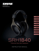 Shure SRH1840 Professional Open Back Headphones Manual de usuario