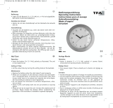 TFA Analogue wall clock with wooden frame Manual de usuario