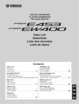 Yamaha PSR-EW400 Ficha de datos
