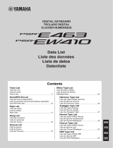 Yamaha PSR-E463 Ficha de datos