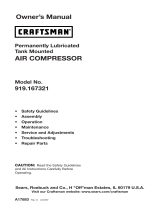 Craftsman PERMANENTLY LUBRICATED TANK MOUNTED AIR COMPRESSOR 919.167321 Manual de usuario