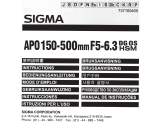 Sigma APO 150-500mm F5-6.3 DG OS HSM Manual de usuario