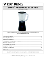 West Bend SHPB100 - Personal Blender Manual de usuario