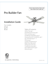 Craftmade E52 Pro Builder Guía de instalación