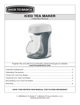 Back to Basics Ice Tea Maker Manual de usuario