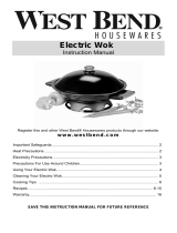 West Bend Housewares Electric Wok Manual de usuario