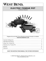 West Bend ELECTRIC FONDUE POT Manual de usuario