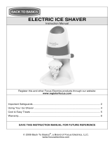 Back to Basics Electric Ice Shaver Manual de usuario