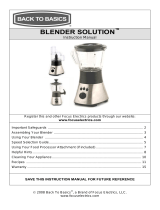 Back to Basics BLENDER SOLUTION Manual de usuario