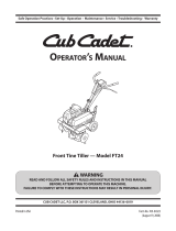 Cub Cadet FT 24 Front-Tine Garden Tiller Instrucciones de operación