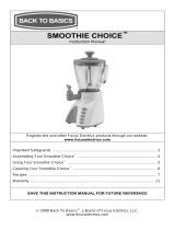 Back to Basics Smoothie Choice Manual de usuario