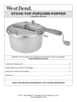 West Bend STOVE-TOP POPCORN POPPER Manual de usuario