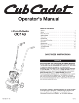 Cub Cadet CC 148 Cultivator Manual de usuario