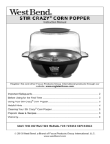 West Bend STIR CRAZY CORN POPPER Manual de usuario