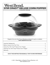 West Bend Chris Freytag STIR CRAZY DELUXE POPCORN POPPER Manual de usuario