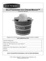 Back to Basics OLD-FASHIONED ICE CREAM MAKER Manual de usuario