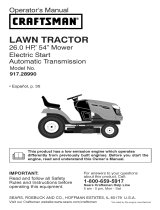Craftsman 28990 - YT 4500 26 HP 54" Yard Tractor Manual de usuario