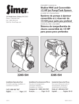 Simer 220515H / 320515H Shallow Well and Convertible Jet Pump/Tank System El manual del propietario