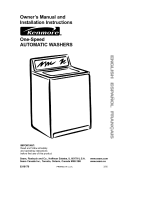 Sears One-Speed Automatic Washers El manual del propietario