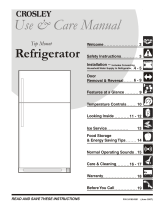 Crosley Refrigerator Top Mount Manual de usuario