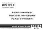 Euro-Pro 6130A LCD Manual de usuario