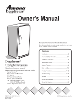 Amana upright freezers Manual de usuario