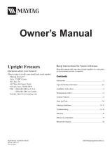 Maytag upright freezers Manual de usuario