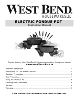 West Bend ELECTRIC FONDUE POT Manual de usuario