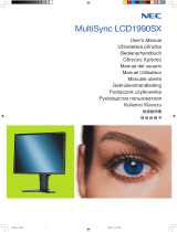 NEC LCD1990SX - MultiSync - 19" LCD Monitor Manual de usuario