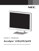 NEC AccuSync LCD92VX Manual de usuario